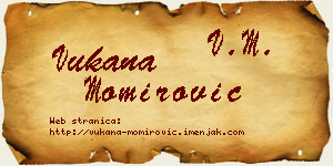 Vukana Momirović vizit kartica